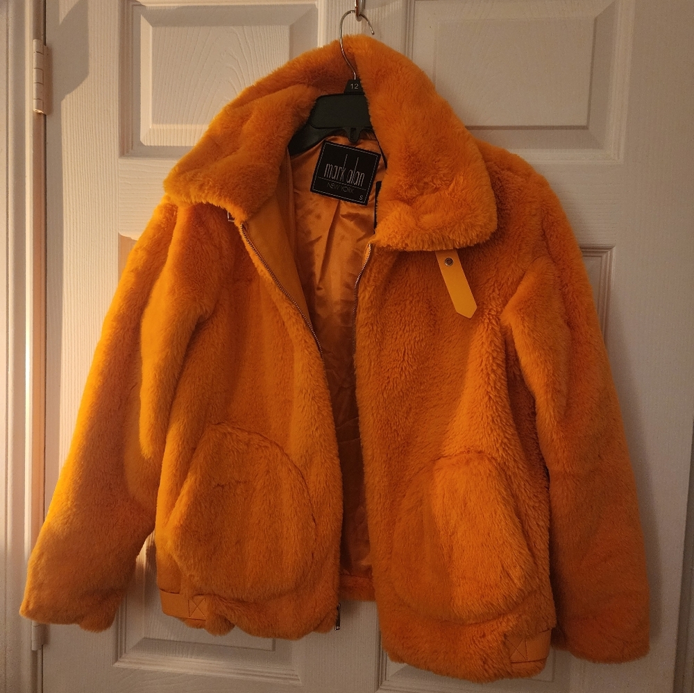Vibrant Orange Teddy Jacket by Mark Alan